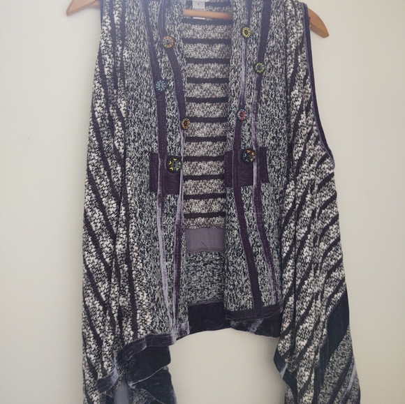 Colorful🎨Buttons Artsy Velvet-Sweater Vest~ by Anis A Size: S - Picture 8 of 8